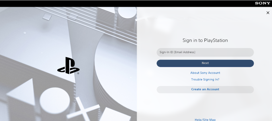 PlayStation Store sign-in page