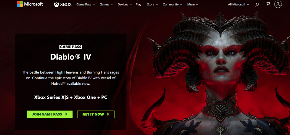 Diablo 4 Xbox Game Pass