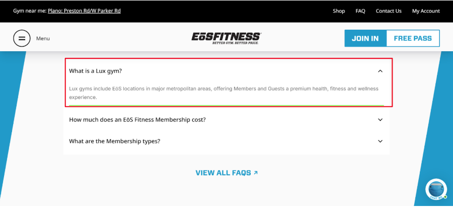 EOS Fitness FAQs