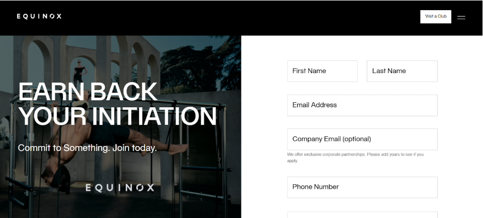 Equinox Sign up