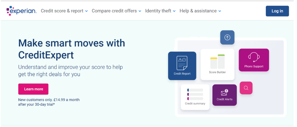 Experian Homepage