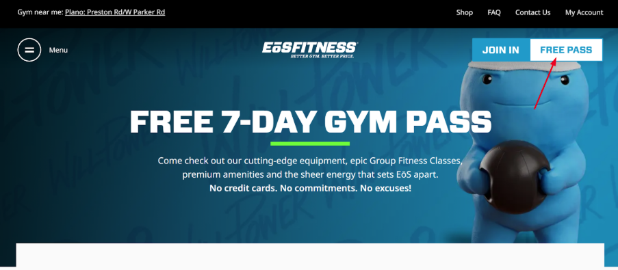 Free Pass Option on EOS Website
