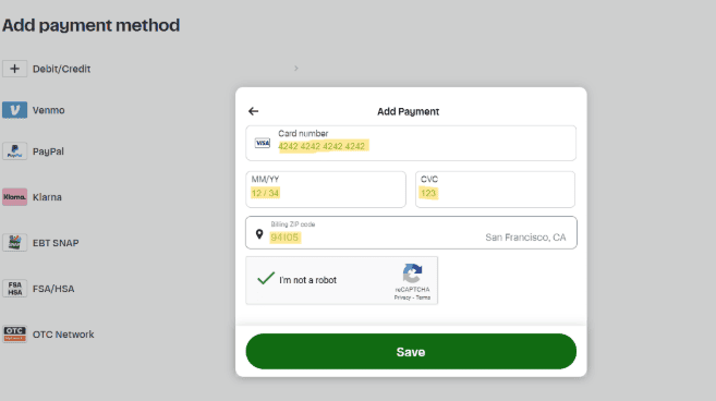 Instacart payment details Instacart payment details