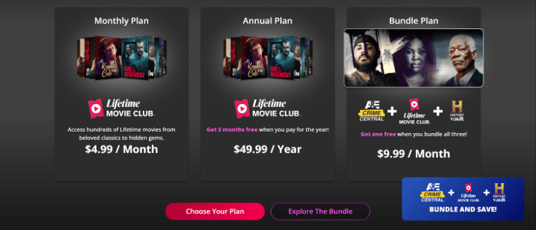 Lifetime Movie Club Pricing & Discount