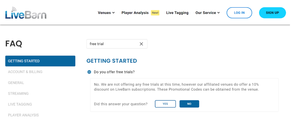 Limitations of The LiveBarn