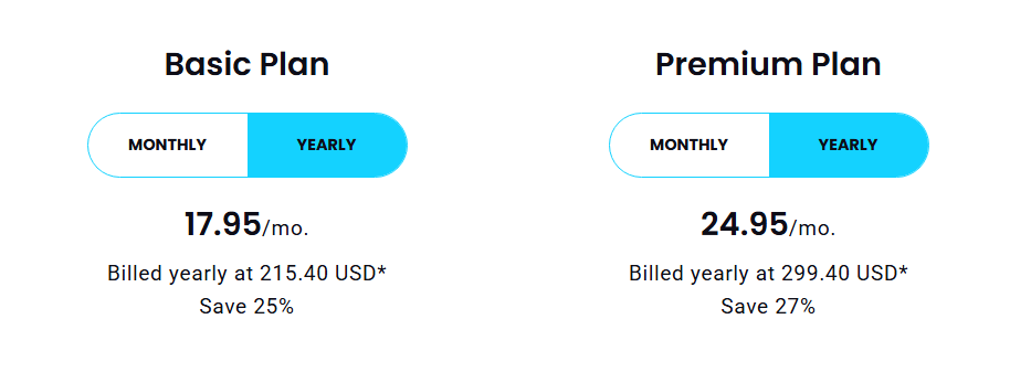 LiveBarn’s basic and premium pricing LiveBarn’s basic and premium pricing