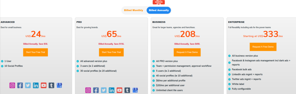 MavSocial Pricing Plans
