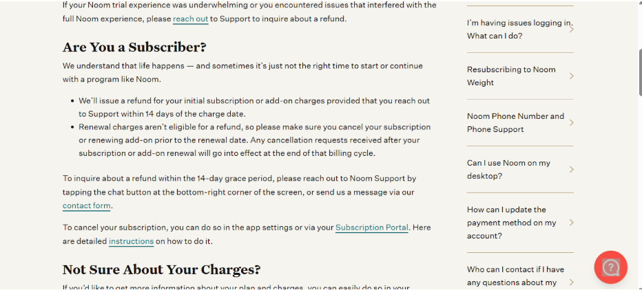Noom pricing and refund policy