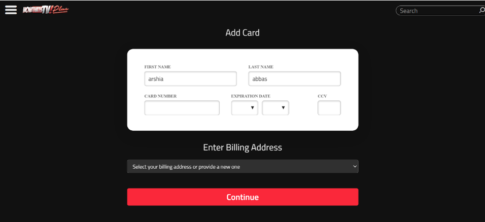 Now Thats TV payment Card Details