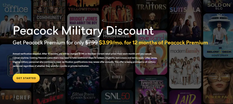 Peacock military discount
