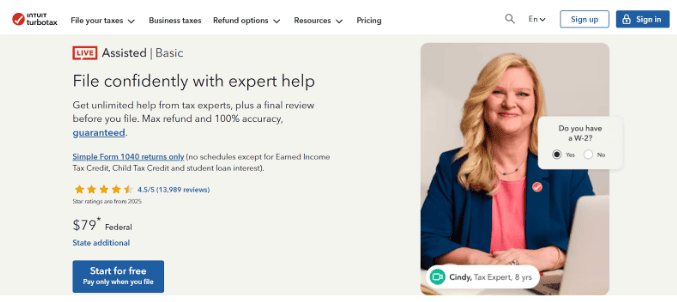 TurboTax tax assistance