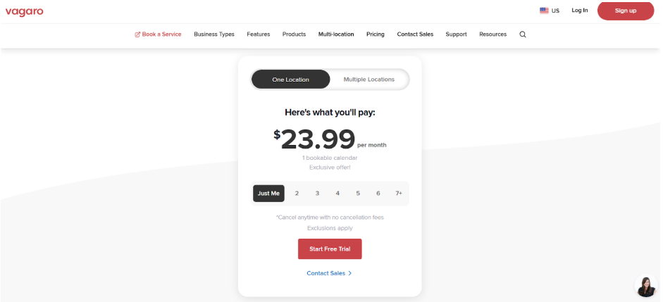 Vagaro Free trial page