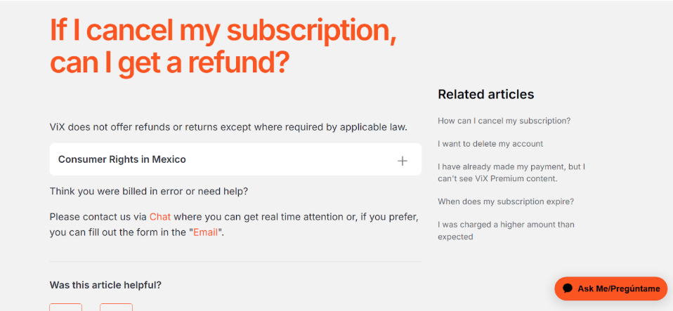 ViX Refund