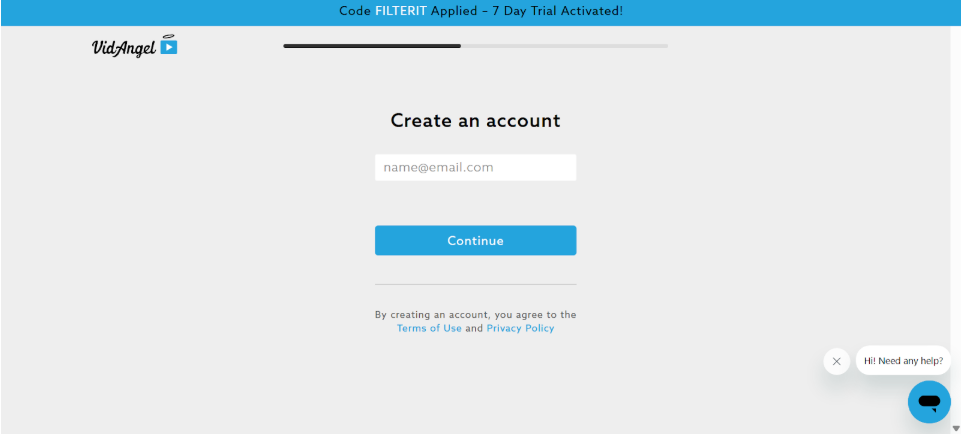 VidAngel Account creation