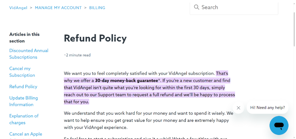 VidAngel Refund
