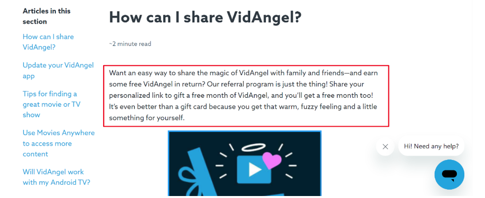 VidAngel’s referral program