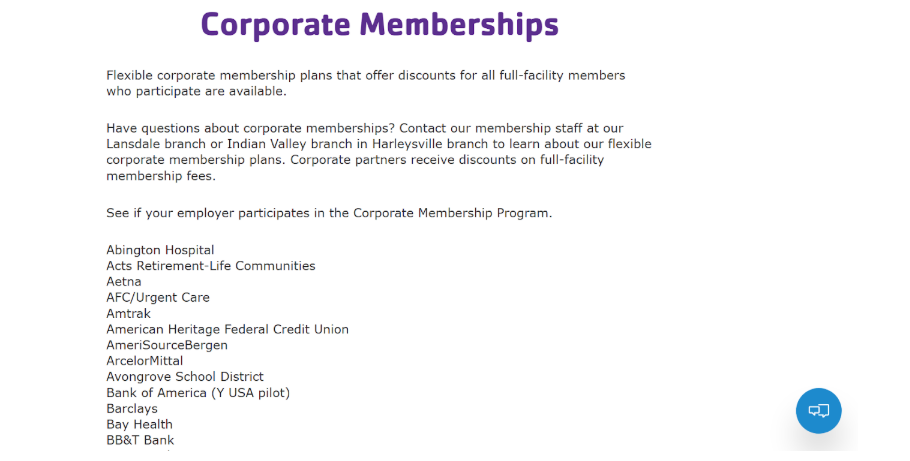 YMCA corporate discount