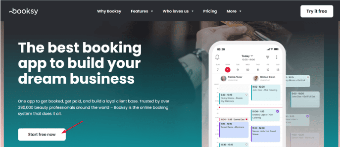 official Booksy website