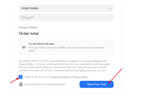 redeemed the 7-day free trial for Hotspot