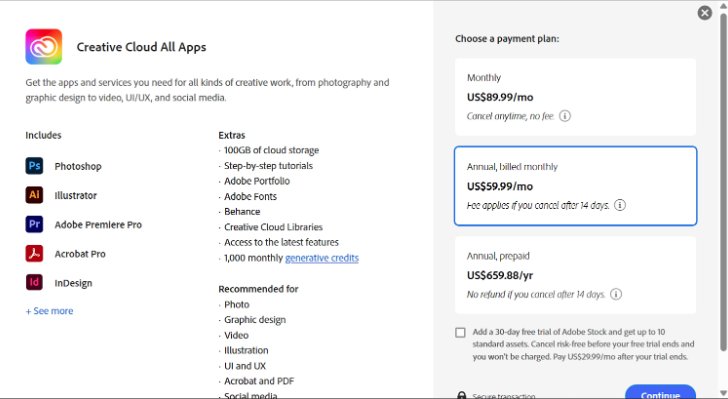 Adobe All Apps Plan