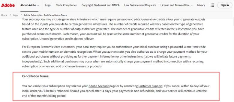 Adobe Animate Refund