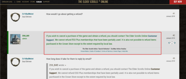 ESO customer support