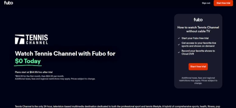 FuboTV’s 5-day free trial