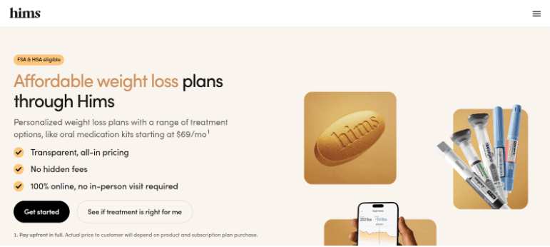 Hims subscription-based pricing model