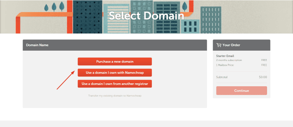 Namecheap Domain Selection