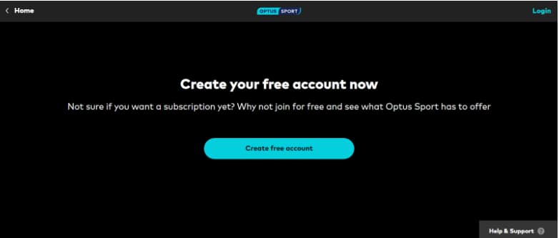 Optus Sign up page