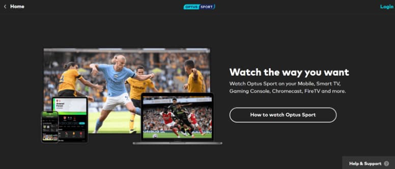 Optus sprts page Optus sprts page