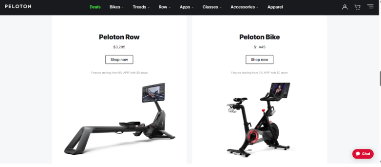 Peloton Home Trial page