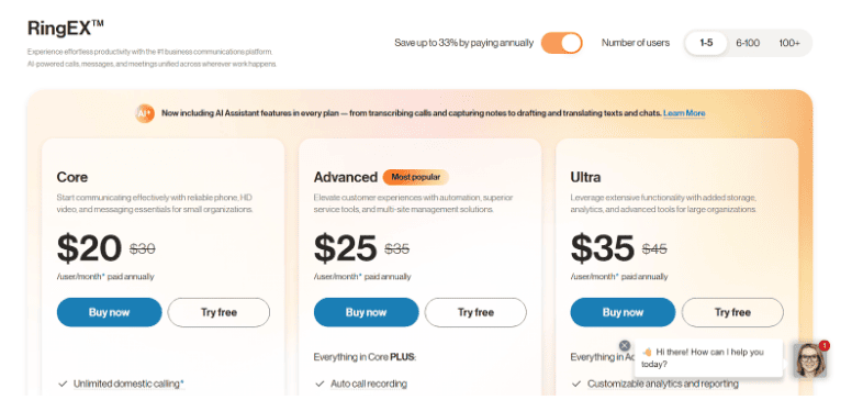 RingCentral Pricing & Plans