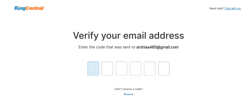 RingCentral email verification RingCentral email verification