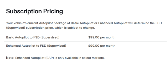Subscription pricing