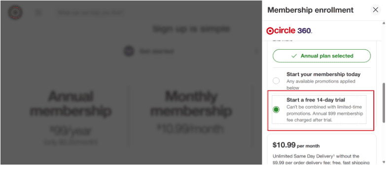 Target Circle 360 Annual plan selection Target Circle 360 Annual plan selection