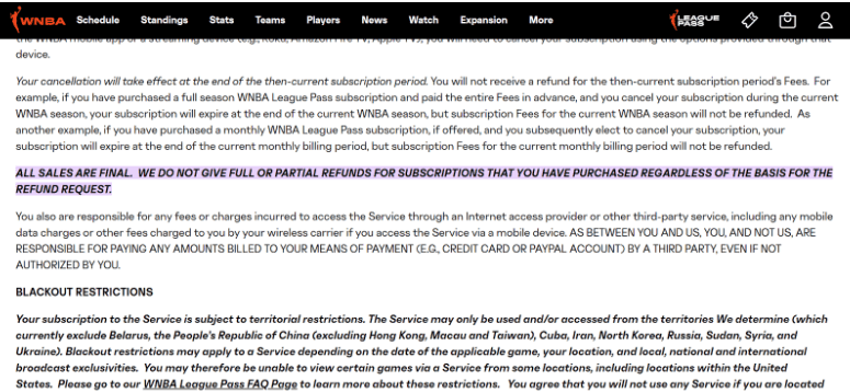 WNBA League Passstudent renewal WNBA League Passstudent renewal
