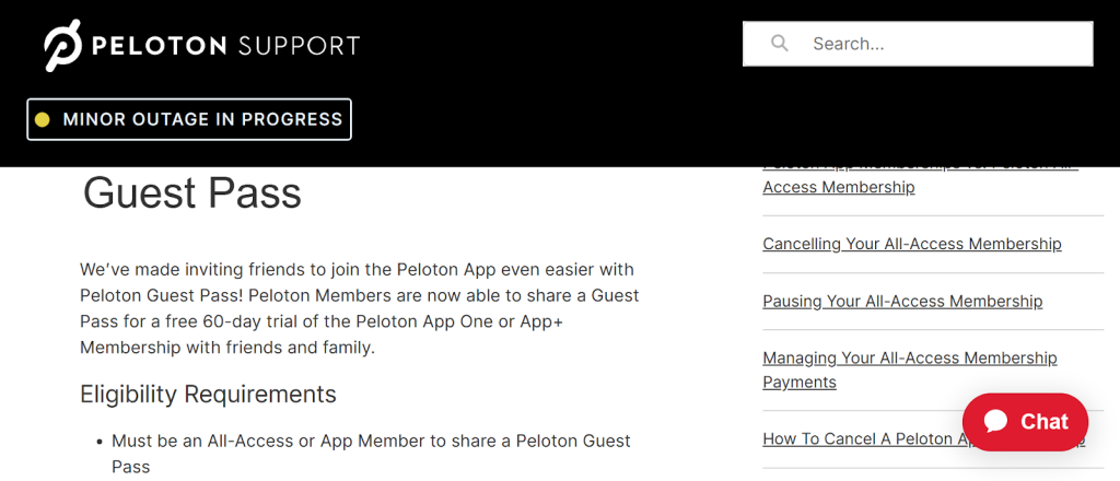 Peloton Guest pass