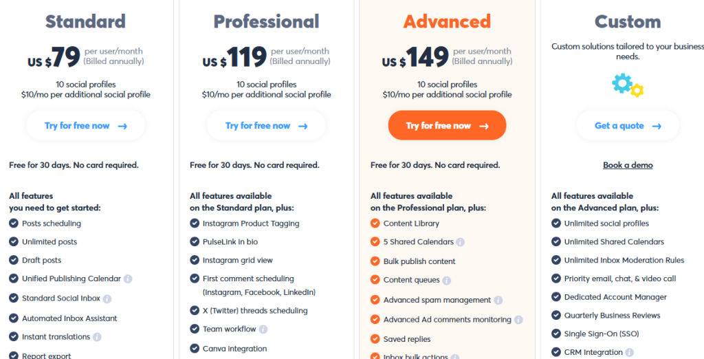 Agorapulse Annual Pricing Plans