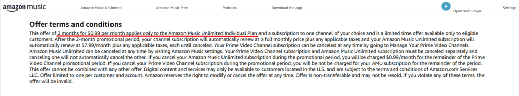 Amazon Music Terms and Conditions