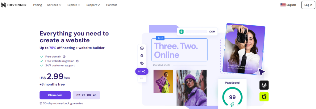 Hostinger homepage