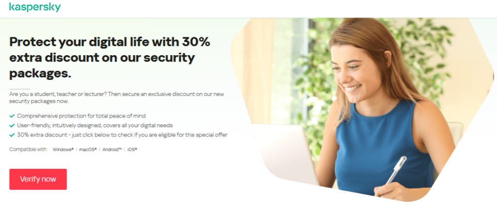Kaspersky 30% Discount Page