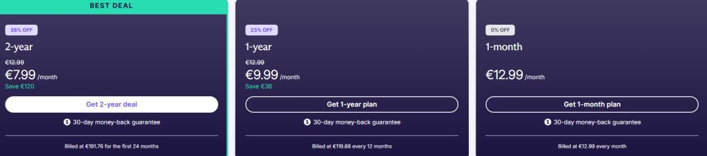 Proton VPN Unlimited Pricing Plan