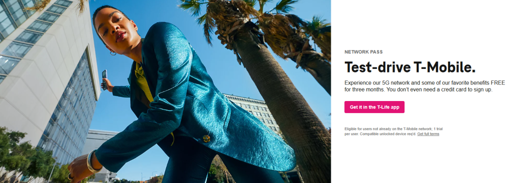 T-Mobile Free Trial Offer Page