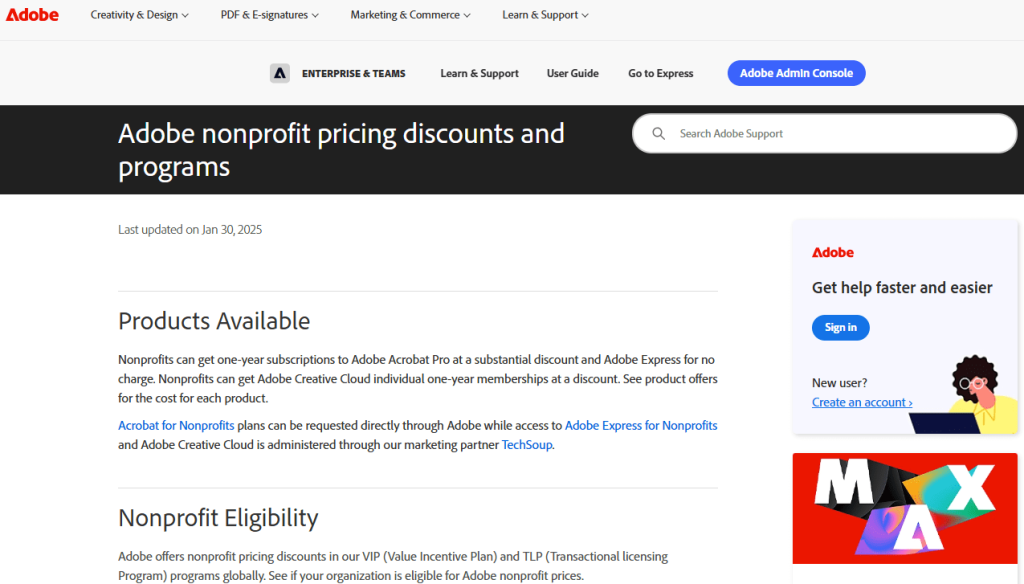 Adobe Nonprofit Discount