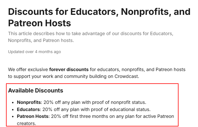 Crowdcast Non Profit Discounts Crowdcast Non Profit Discounts
