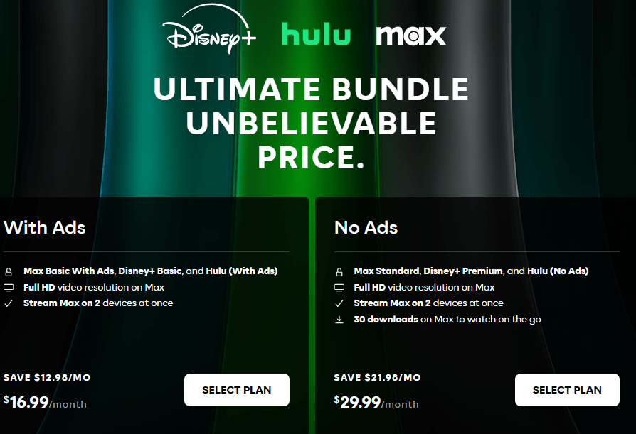 Disney Hulu Max Bundle Discounts Page