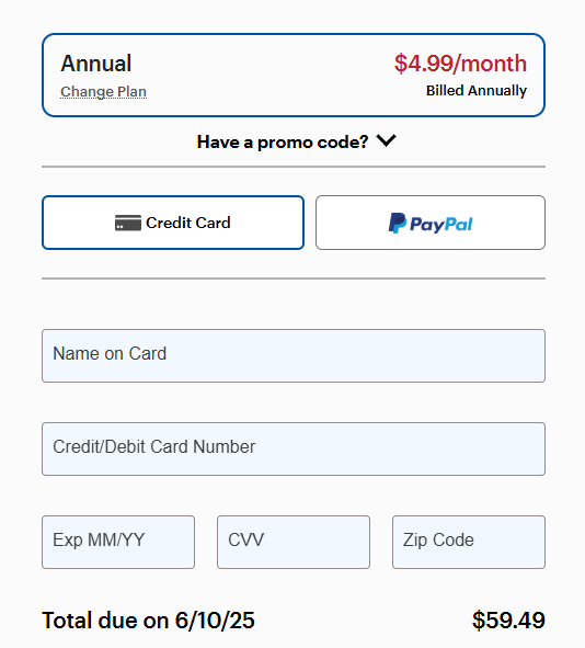 Fox Nation Checkout Page Fox Nation Checkout Page