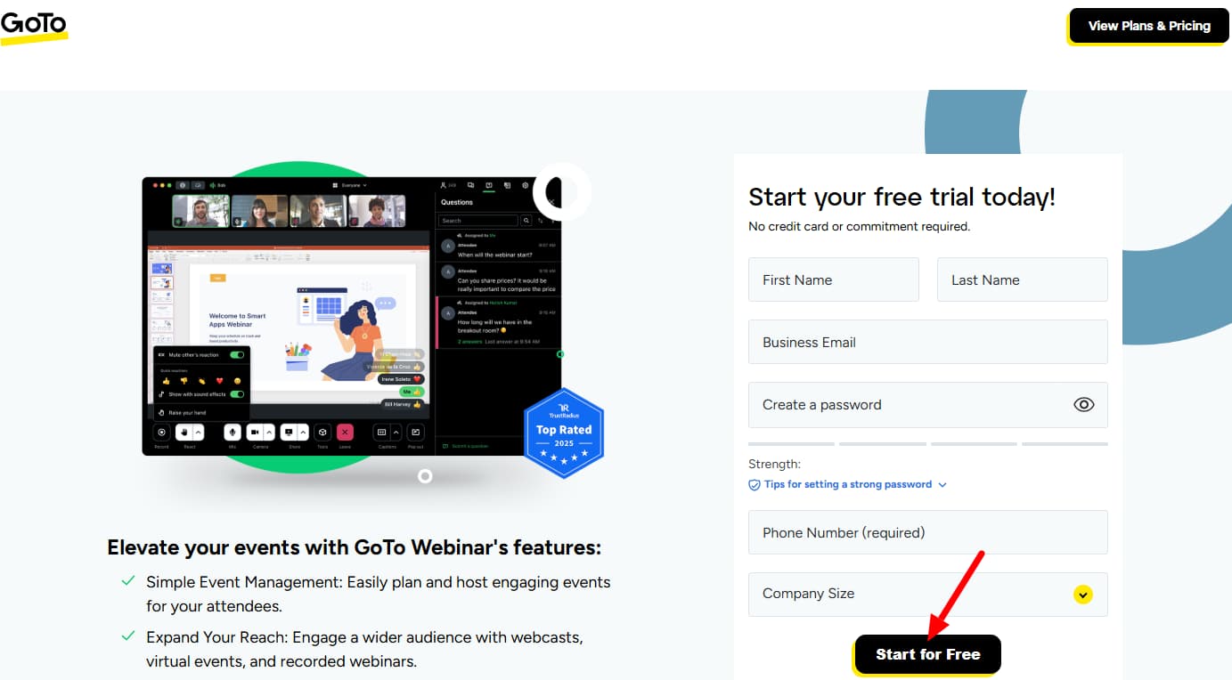GoTo Webinar Free Trial Page GoTo Webinar Free Trial Page