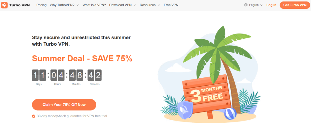 Turbo VPN Homepage